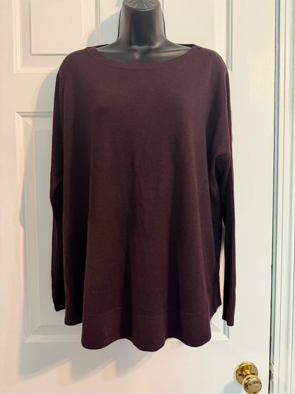 LOFT Women's Long Sleeve Crewneck Sweater - Plum